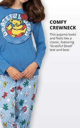 This pajama looks and feels like a classic, featuring Grateful Dead text and Bear image number 3