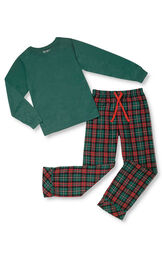 Red & Green Plaid Cotton Flannel Christmas Girls Pajamas image number 1
