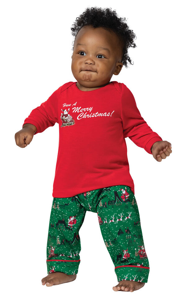 Santa's Sleigh Infant Pajamas image number 0