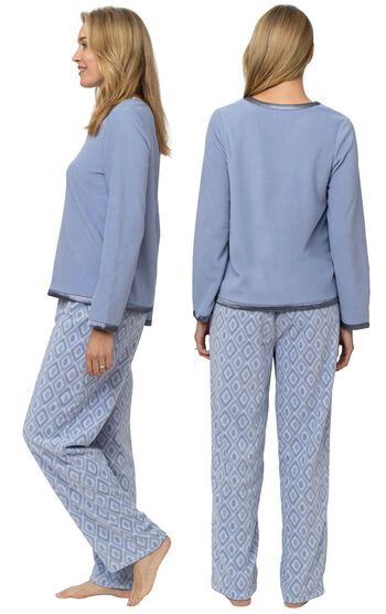 Snuggle Fleece Pajamas - Periwinkle Geo