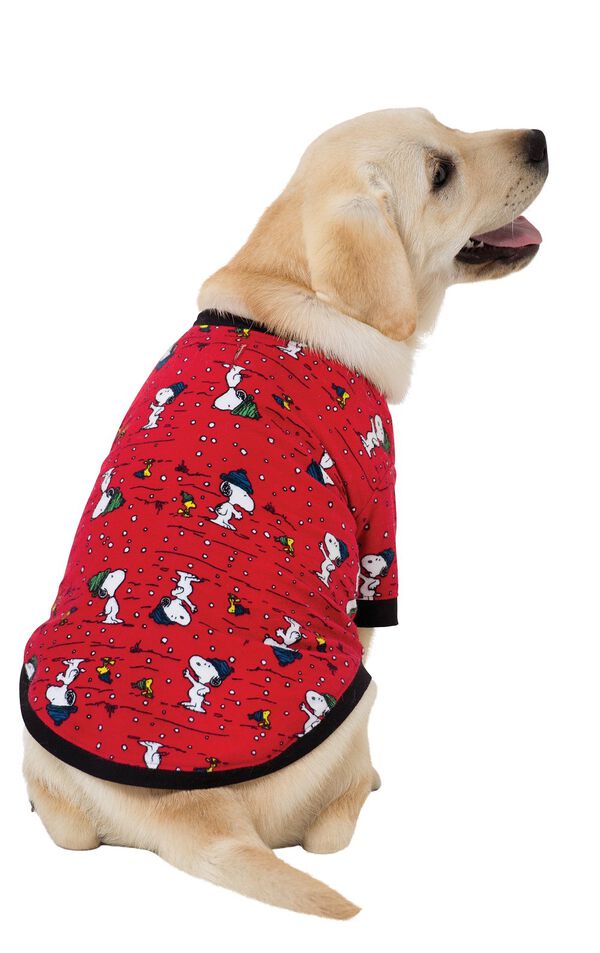 Model wearing Red Snoopy and Woodstock PJ - Pet image number 0