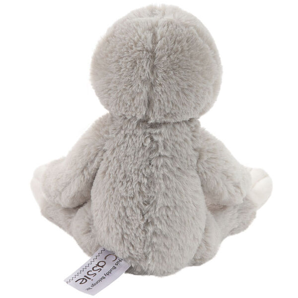 15" Buddy Sloth - Back view of seated slim gray and white Sloth