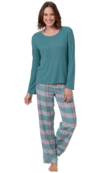 World's Softest Flannel Pajamas - Teal Plaid