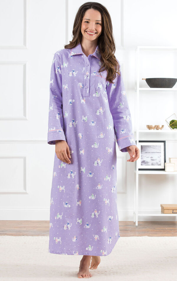 Purrfect Flannel Nightgown image number 2