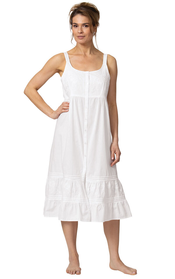 Model wearing Ruby Nightgown in White for Women image number 3
