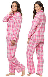 Plaid Flannel Button-Front Pajamas image number 4