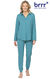 Breezy Jade Button-Front and Jogger PJ Set Powered By brrrº