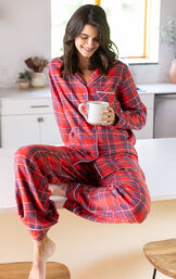 Americana Plaid Button-Front Pajamas - Red & Blue image number 7