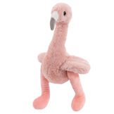 15" Buddy Flamingo - Three quarter view of standing Slim pink Flamingo with white and gray beak and brown eyes  image number 9
