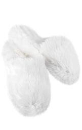 Model wearing Fuzzy Wuzzies Slipper - White image number 0