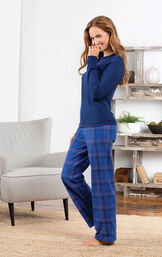 Women's Plaid Jersey-Top Flannel Pajamas image number 1
