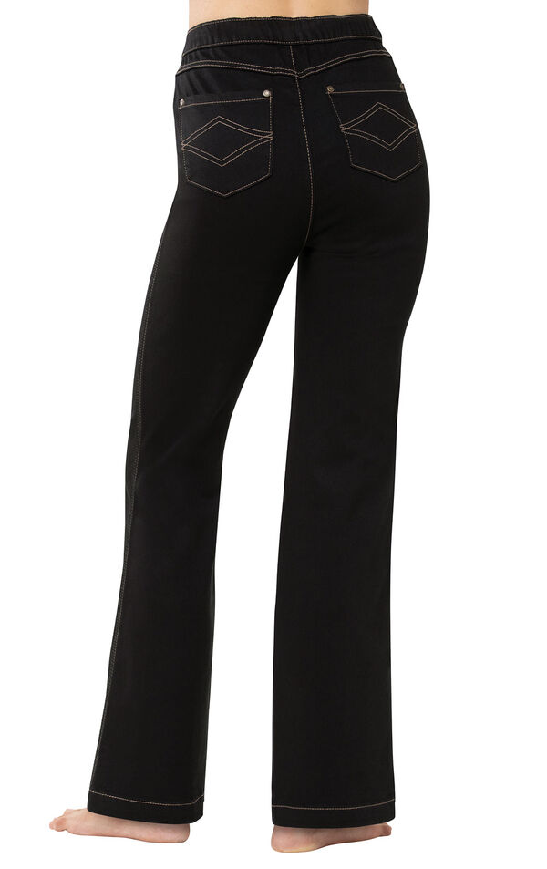 PajamaJeans - High-Waist Bootcut Black - Back View image number 1