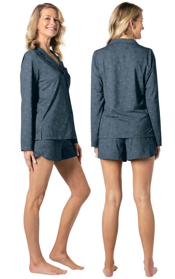 Button-Front and Short Cooling Pajama Set