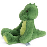 15" Buddy Dinosaur- Side front view of bright and lime green dinosaur with fabric spikes image number 6