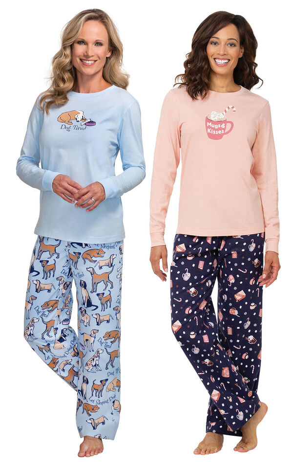 Mugs and Kisses PJs and Dog Tired Jersey-Top PJs image number 0