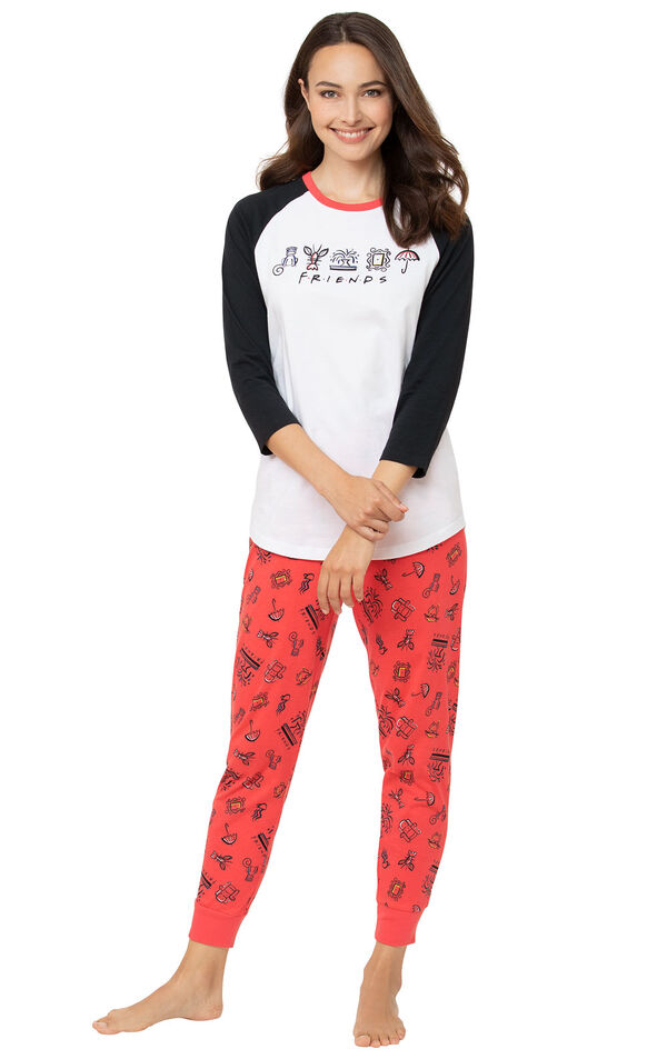 Black and Red Friends Jogger PJ - Women image number 0