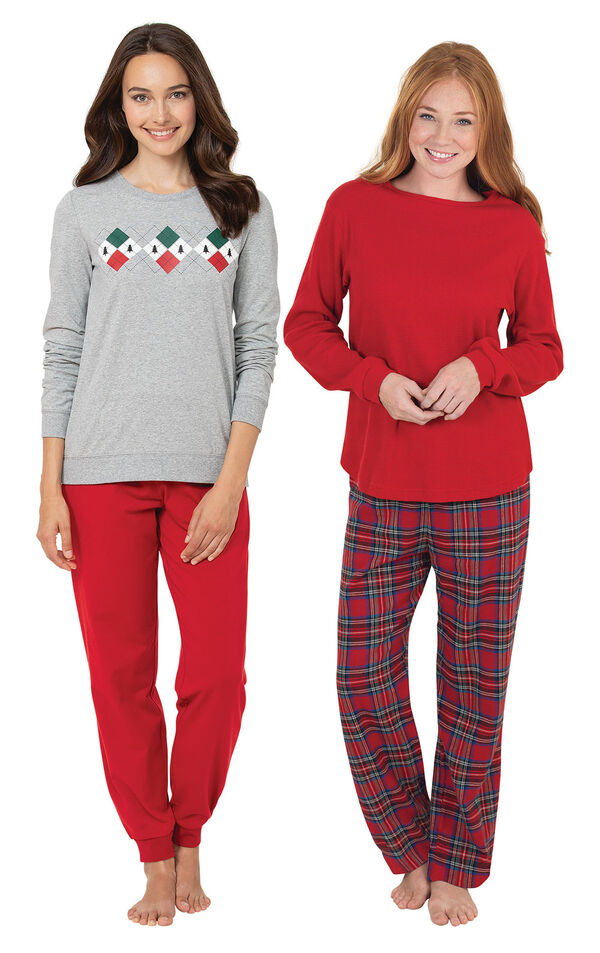 Holiday Argyle and Stewart Plaid PJs image number 0