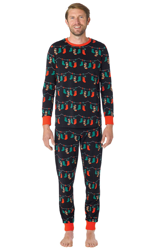 Christmas Stockings Mens Pajamas image number 0