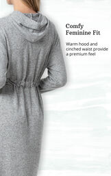 Gray Fleece Lounge Robe for Women image number 3