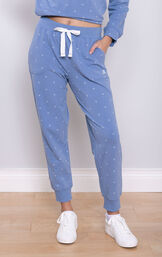 Ditsy Floral French Terry Jogger - Blue image number 0