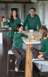 Red & Green Plaid Cotton Flannel Christmas Matching Family Pajamas image number 2