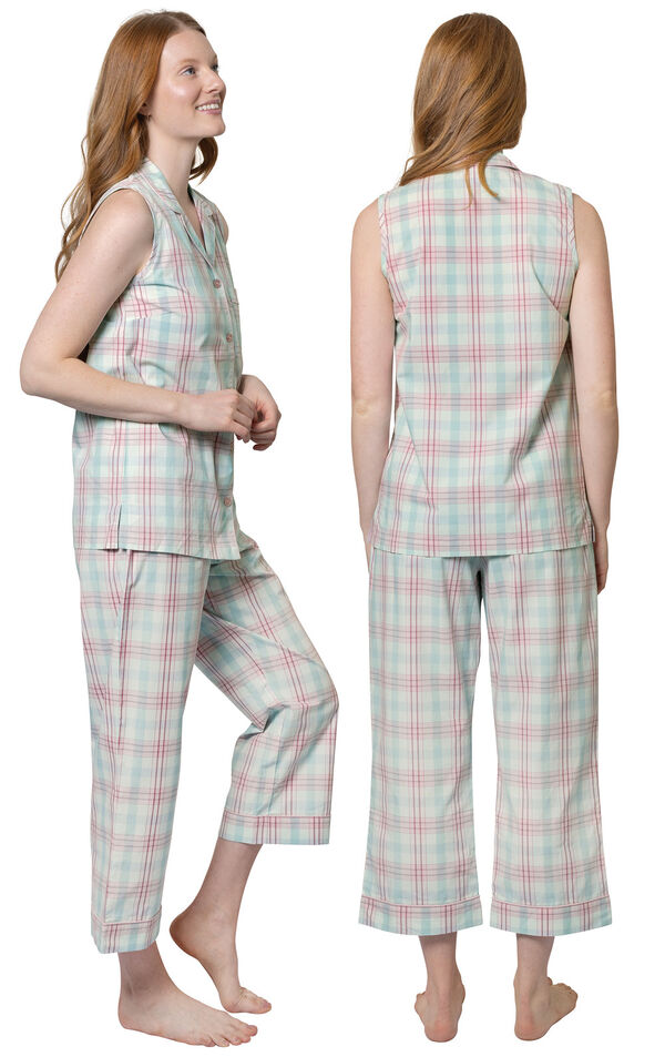 Perfectly Plaid Sleeveless Capri Pajamas image number 4