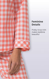 Coral Gingham Button-Front PJ for Women image number 4
