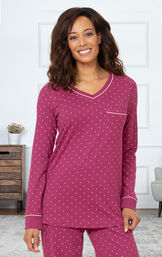 Classic Polka Dot Jersey Pullover Pajamas image number 1