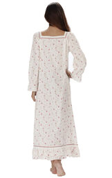 Model wearing Martha Nightgown in Vintage Rose for Women, facing away from the camera image number 1