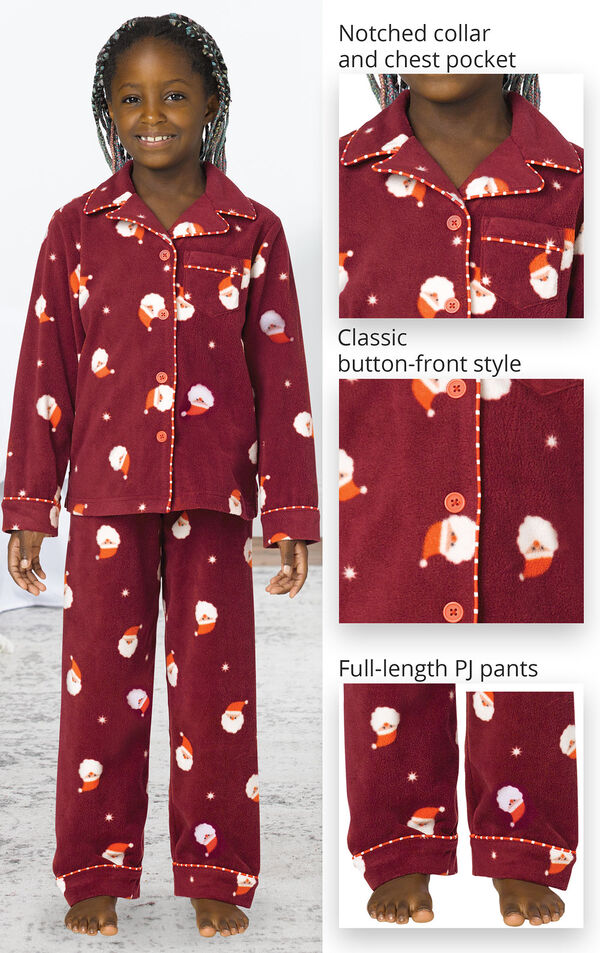 Santa Fleece Girls Pajamas image number 2