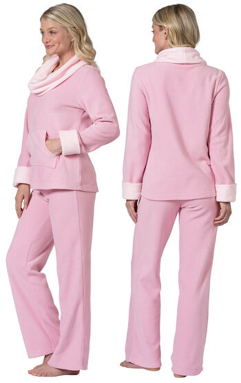 Super Soft Cowl-Neck Pajamas - Pink
