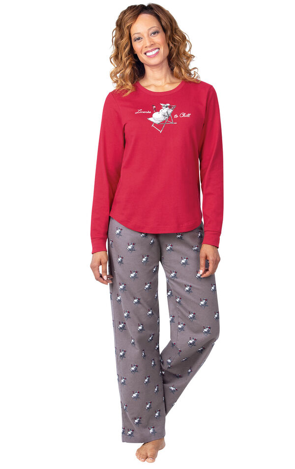 Model wearing Gray Margaritaville PJ with Graphic Tee for Women image number 1