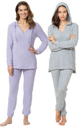 Lavender and Blue Cozy Escape Pajama Gift Set image number 0