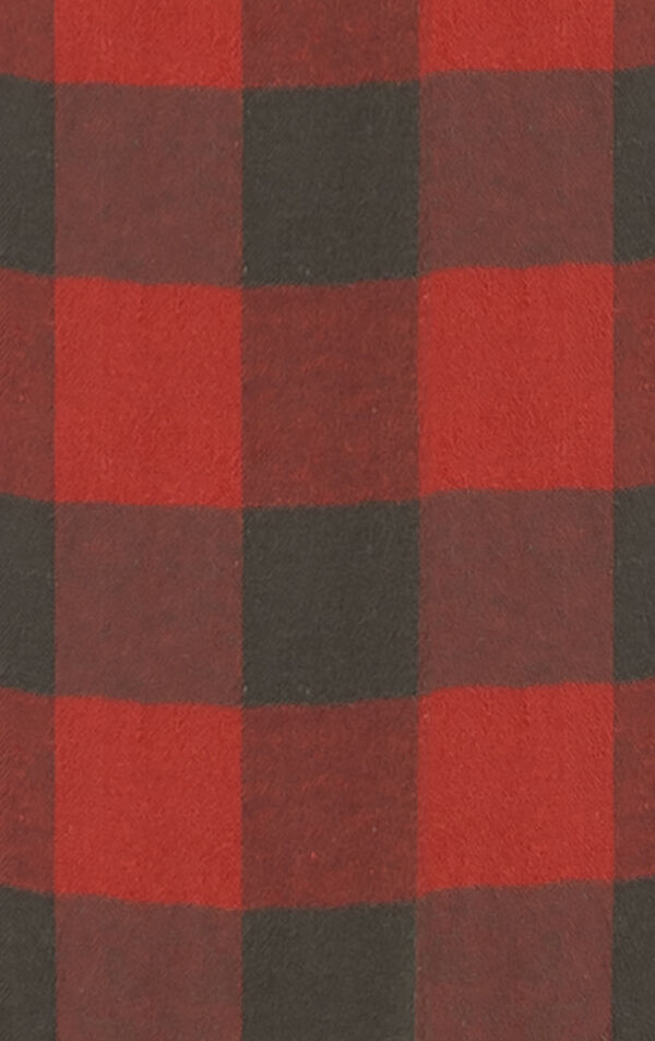 Buffalo Plaid Hoodie Set - Warm Gray & Red image number 6