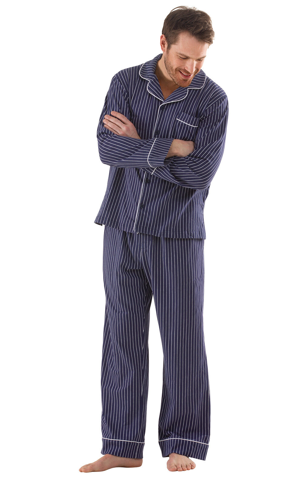 PajamaGram Mens Flannel Pajamas Sets Cotton Pajamas for Men Button Top 