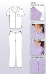 Classic Polka-Dot Short Sleeve Boyfriend Pajamas image number 3