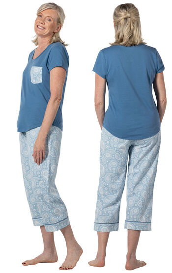 Blue Paisley Capri Pajamas