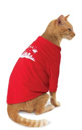 Model wearing Red and Green Night Before Christmas PJ for Cats image number 0