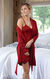 Naturally Nude Robe & Chemise - Red