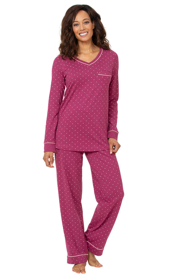 Classic Polka Dot Jersey Pullover Pajamas image number 1