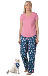 Navy Cats Pet & Owner Pajamas image number 0