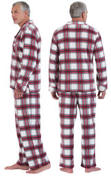 Fireside Plaid Fleece Button-Front Mens Pajamas image number 1