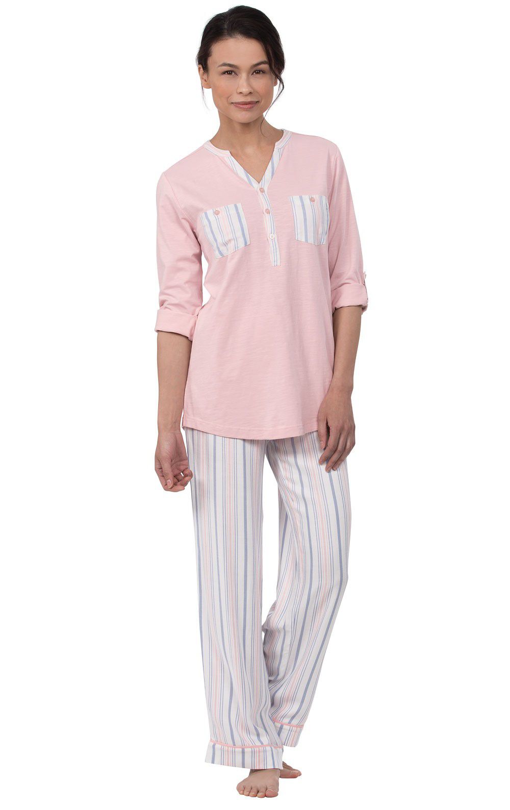 TENGTENGCAI WomenS Long Sleeve Pajamas,Gray Cute Pattern Cartoon Women Pajama Sets Brushed Cotton Autumn Long Sleeve Warm Sleepwear Pyjamas Women Winter Lapel Pajamas