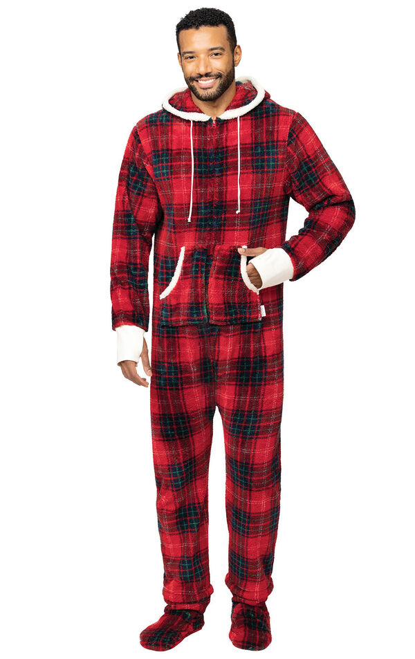 Cozy Holiday Hoodie-Footie   Mens Pajamas image number 0