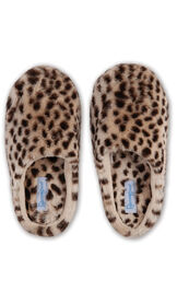 A view of the Leopard Fuzzy Wuzzies slippers from overhead image number 1