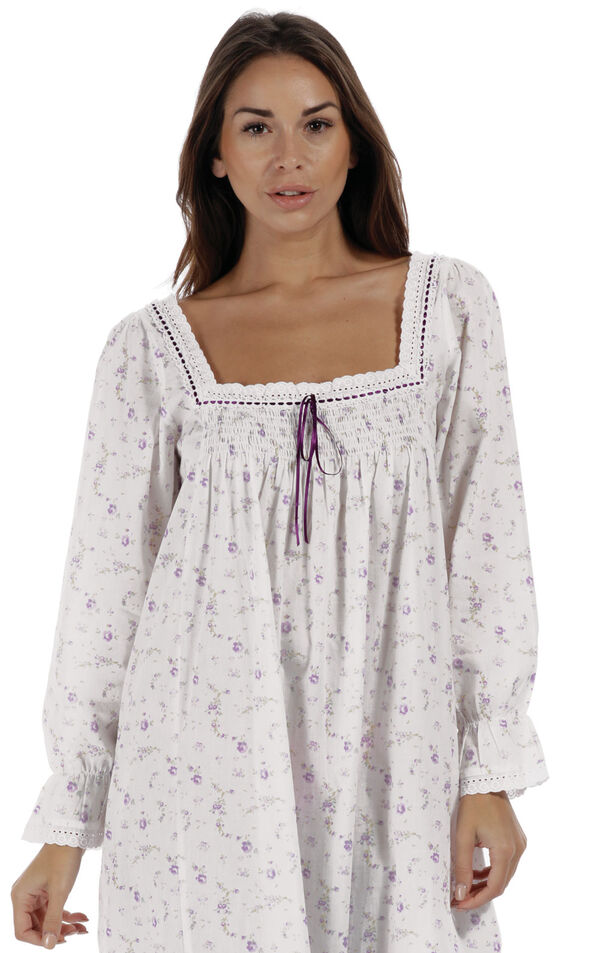 Model wearing Martha Nightgown in Lilac Rose for Women image number 4