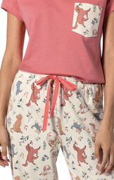 Playful Blooms Pocket Tee Capris Pajamas image number 4