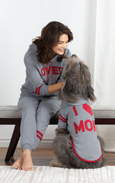 I Love Mom & Loved Matching Pet & Owner PJs image number 2