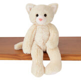 15" Buddy Kitten - Front view of ivory Slim Kitten with pink nose brown eyes and white foot pads sitting on shelf image number 0