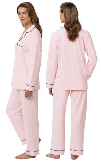 Solid Jersey Boyfriend Pajamas - Pink